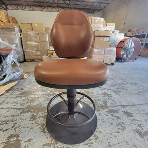 4 Brown Leather Chairs - REMEX Liquidation