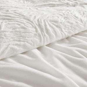 White Fluffy Duvet Cover Queen Set (1Duvet Cover + 2 Pillow Shams)