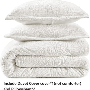 White Fluffy Duvet Cover Queen Set (1Duvet Cover + 2 Pillow Shams)