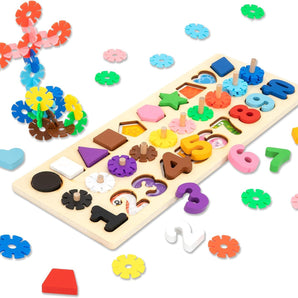 TILLYOU Wooden Number Puzzles Educational Montessori Toys - REMEX Liquidation